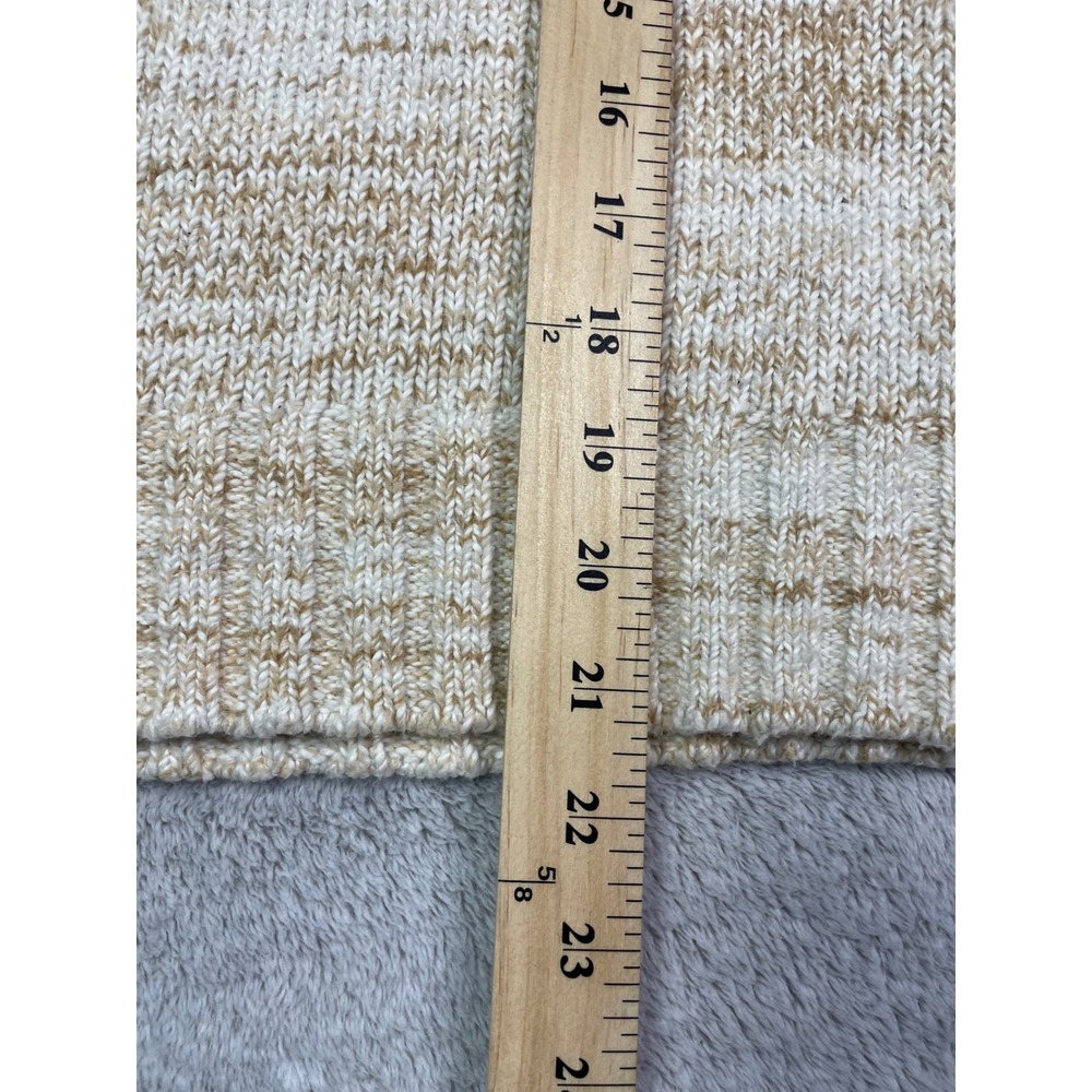 LOFT Sweater Womens Large L Beige Chunky Knit Very Merry Candy Cane Graphic Cozy - Picture 10 of 11
